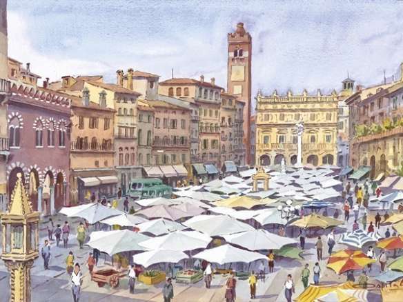 In the magical Piazza delle Erbe